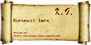 Kurunczi Imre névjegykártya